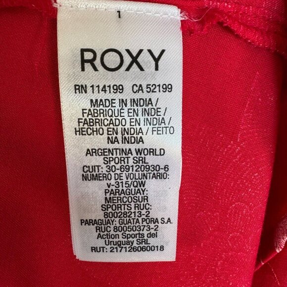 Roxy Coral White Floral Print  Red Yellow Sunday Halter Neck Wide Leg Romper XL - Picture 14 of 15